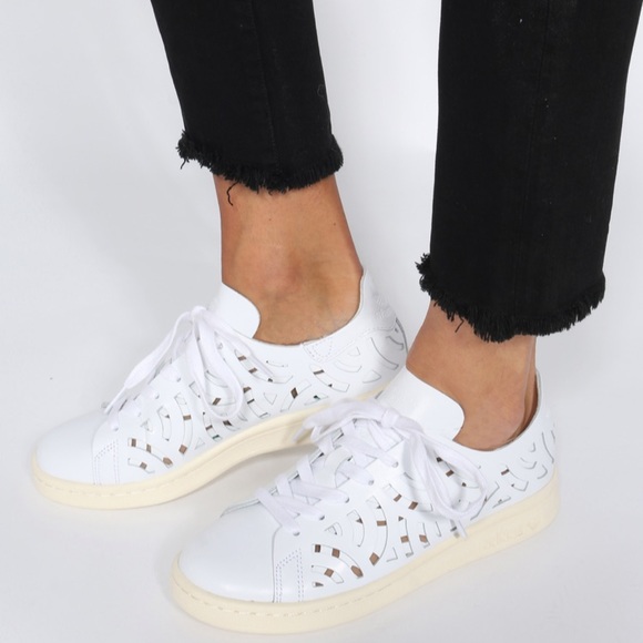 Stan Smith white leather cut out sneakers, size 38